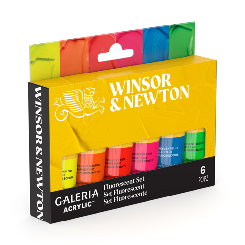 Winsor & Newton Galeria Acrilico Set 6x20ml Colori Fluo