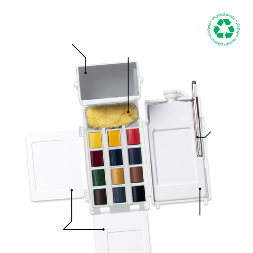 Winsor & Newton Professional Water Colour Field Set - Set Per Esterno - 14 Mezzi Godet