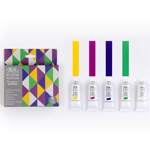 Winsor & Newton Designers Gouache Set 5x14ml Colori Brillianti
