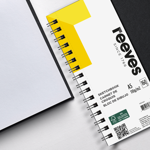 reeves Blocco Carta Per Schizzo Spirale A5