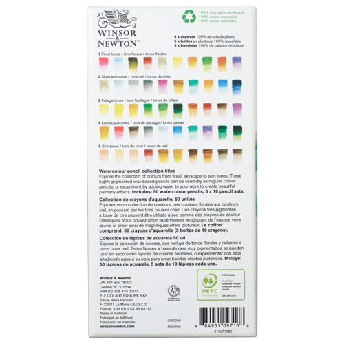 Winsor & Newton Studio Collection - Confezione 50 Matite Acquarellabili