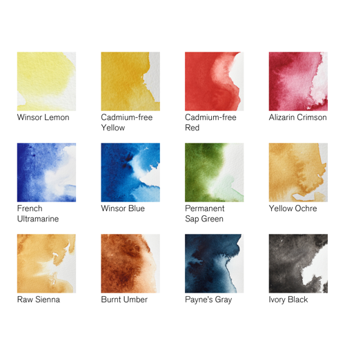 Winsor & Newton Professional Water Colour Customizable Travel Tin - 12 Mezzi Godet (Ex Black Box)