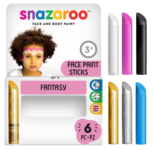 Snazaroo Fantasy Face Paint Sticks - Set of 6 - Western Europe