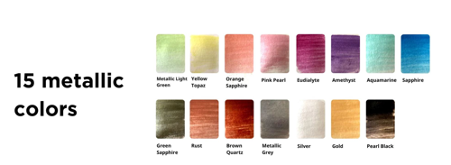 Viviva Godet Acquarello - Set Metallico - 16 Colori