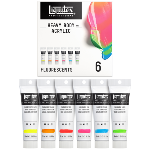 Liquitex Professional Heavy Body Acrylic Set 6x59ml Fluorescenti