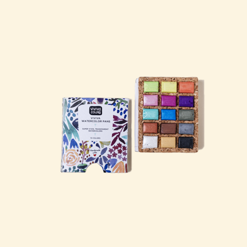 Viviva Godet Acquarello - Set Metallico - 16 Colori