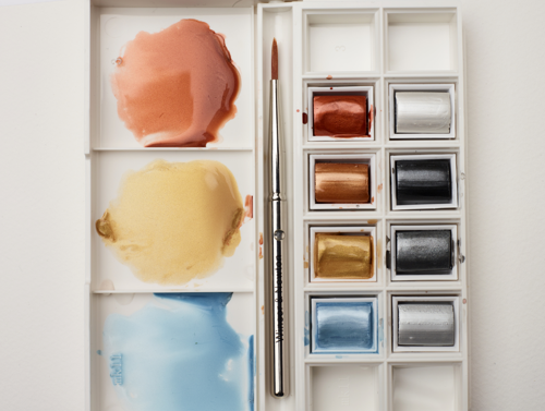 Winsor & Newton Acquarello Cotman Set 8 Mezzi Godet Colori Metallici
