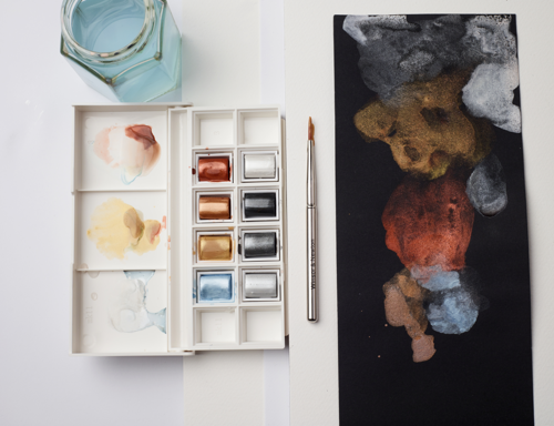Winsor & Newton Acquarello Cotman Set 8 Mezzi Godet Colori Metallici