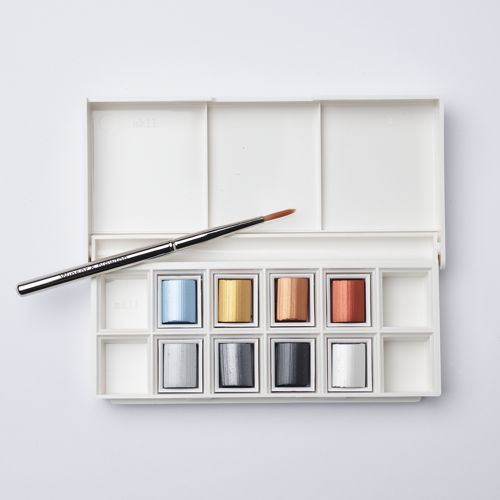Winsor & Newton Acquarello Cotman Set 8 Mezzi Godet Colori Metallici