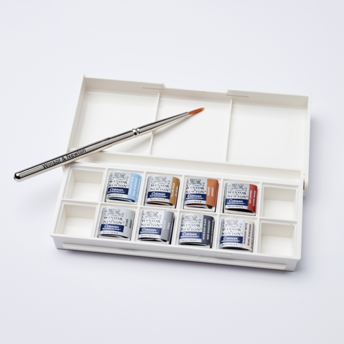 Winsor & Newton Acquarello Cotman Set 8 Mezzi Godet Colori Metallici