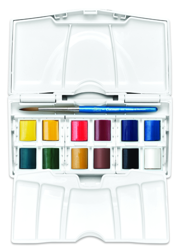 Winsor & Newton Cotman Acquarello Pocket Plus - 12 mezzi-godet