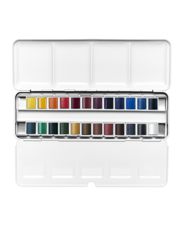 Winsor & Newton Cotman Acquarello confezione di metallo sketchers  - 24 mezzi-godet