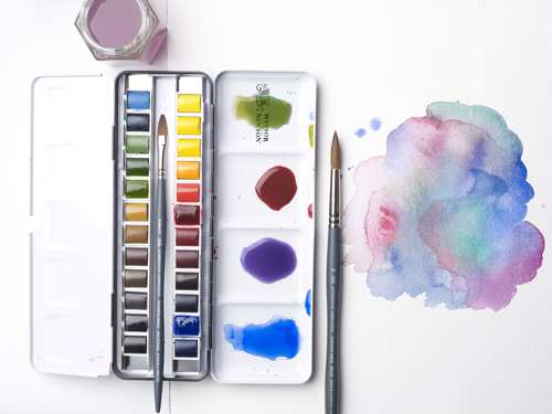 Winsor & Newton Professional Water Colour Complete Travel Tin - 24 Mezzi Godet