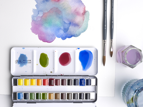 Winsor & Newton Professional Water Colour Complete Travel Tin - 24 Mezzi Godet