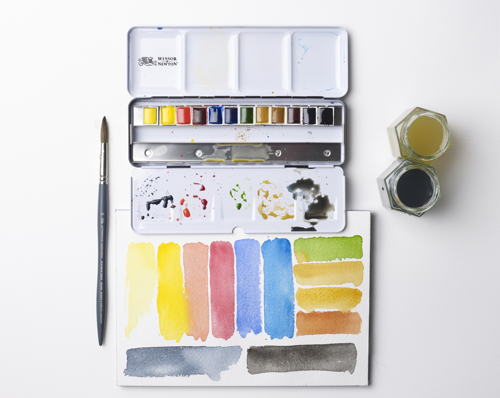 Winsor & Newton Professional Water Colour Customizable Travel Tin - 12 Mezzi Godet (Ex Black Box)