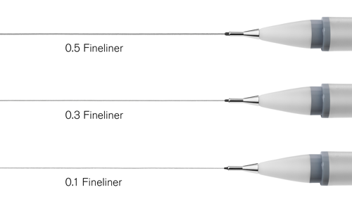 Winsor & Newton Fineliner Grigio Freddo Set x 3 Ast