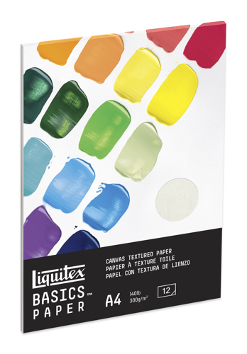 Liquitex Basics blocco carta finitura tela 300G - A4 - 12 fogli