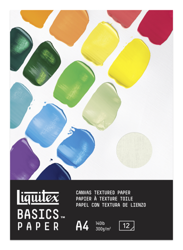 Liquitex Basics blocco carta finitura tela 300G - A4 - 12 fogli