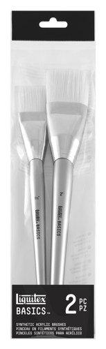 Liquitex Basics set of 2 Pennelli - Fibre Sinitetiche - Piatto Misure 1 1/2, Piatto 2"