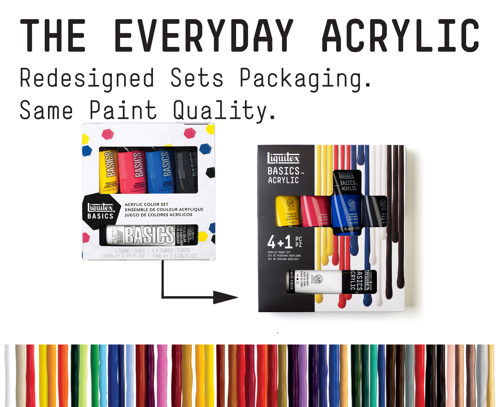 Liquitex Basics Colori Acrilici Set 4x75ml, Biano 118ml colori essenziali