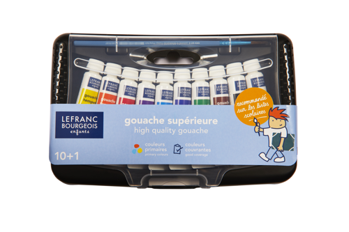 Lefranc Bourgeois Enfants Tempera 10x10ml + Pennello - College Box