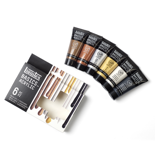 Liquitex Basics Colori Acrilici Set 6x22ml metallici & iridescenti