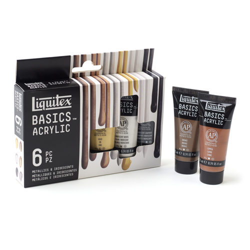 Liquitex Basics Colori Acrilici Set 6x22ml metallici & iridescenti