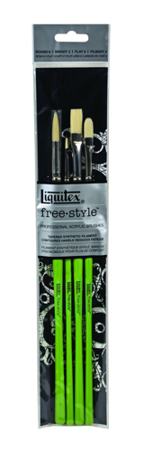 Liquitex Pennelli - Set x 4 (Tondo n°6 - Filbert n°4 - Piatto n°6 - Piatto Corto n°2)