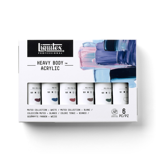 Liquitex Acrilico Heavy Body Set 6x59ml Colori Tenui + Bianco