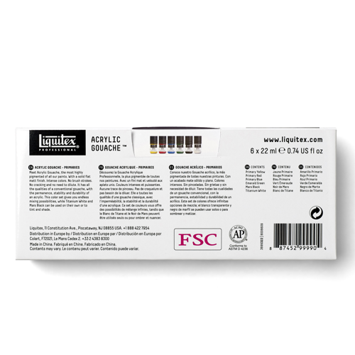 Liquitex Tempera Professionale Set 6x22ml Colori Primari