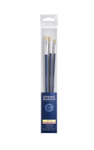 Lefranc Bourgeois Olio Fine Pennelli Maiale Manico Lungo x3 - Piatti 4/8/12