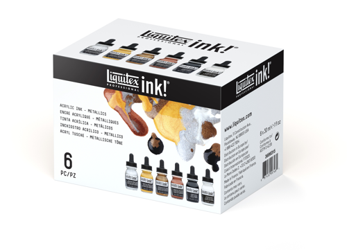 Liquitex Inchiostro Acrilico Professional Set 6x30 ml Colori Metallici