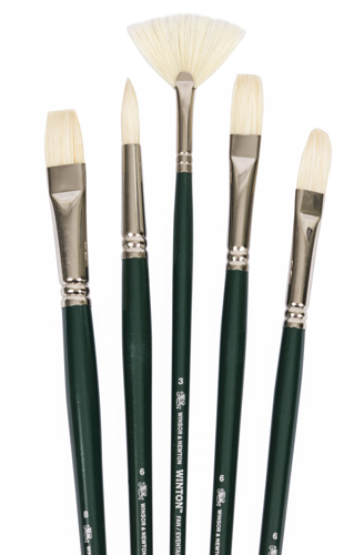 Winsor & Newton Winton set da 5 pennelli manico lungo