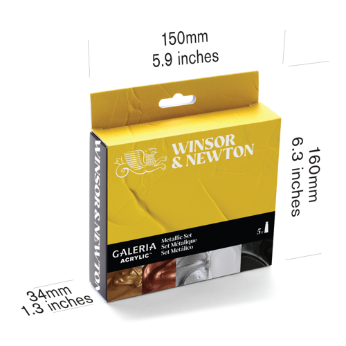 Winsor & Newton Galeria Acrilico Set Tubi 5x60ml Colori Metallici
