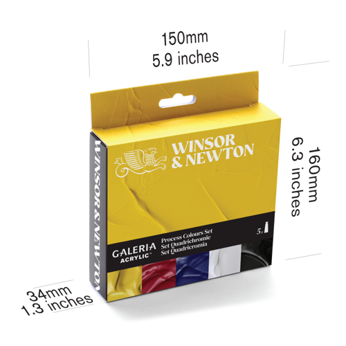 Winsor & Newton Galeria Acrilico Set Tubi 5x60ml Colori Primari Per Stampa