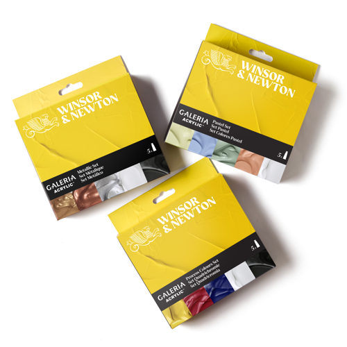 Winsor & Newton Galeria Acrilico Set Tubi 5x60ml Colori Primari Per Stampa