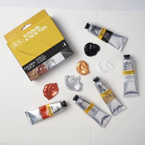 Winsor & Newton Galeria Acrilico Set Tubi 5x60ml Colori Metallici