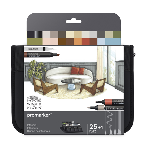 Winsor & Newton Promarker Set Misto Interior Design - Astuccio