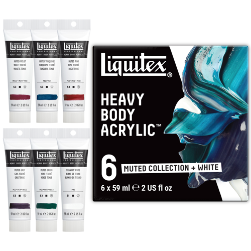 Liquitex Acrilico Heavy Body Set 6x59ml Colori Tenui + Bianco