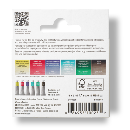 Winsor & Newton Professional Watercolour Set 6x5ml Urban Sketching