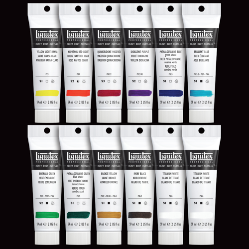Liquitex Acrilico Heavy Body Set 12x59ml Colori Classici