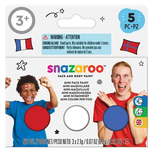 Snazaroo Kit a tema bandiera - Rosso Bianco Blu