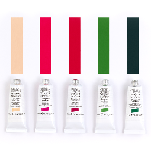 Winsor & Newton Designers Gouache Set 5x14ml Botanica