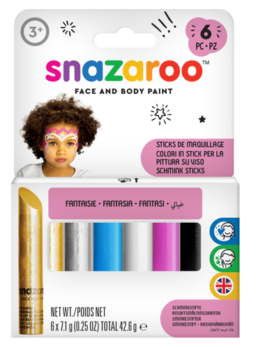 Snazaroo Fantasy Face Paint Sticks - Set of 6  - Nordic