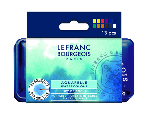 Lefranc Bourgeois Acquarello Fine - Scatola 12 Mezzi Godet