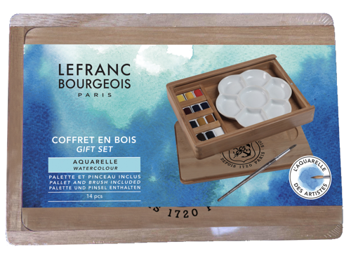 Lefranc Bourgeois Acquarello Fine - Confezione Legno 12 Mezzi Godet
