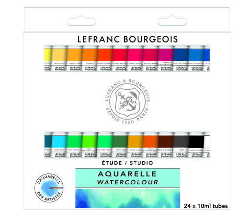Lefranc Bourgeois Acquarello Studio - 24 Tubi Da 10ml