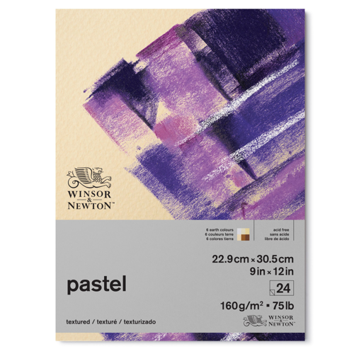 Winsor & Newton Pastello Blocco 160G - 22,9 x 30,5 cm - 24 Fogli - 6 Colori Terre