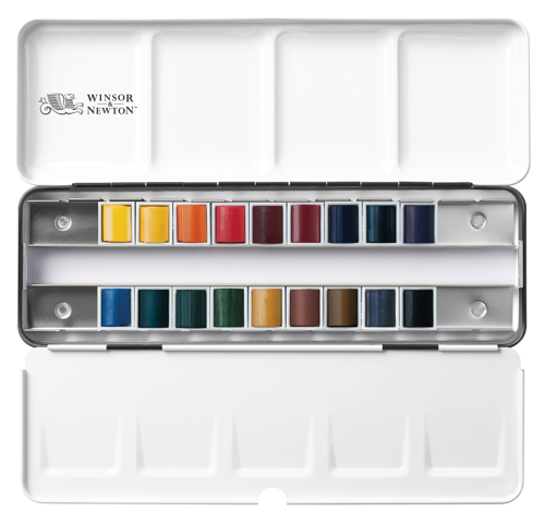 Winsor & Newton PWC Travel Tin - 18 Mezzi Godet (Puo Contenere 24 Mezzi Godet)