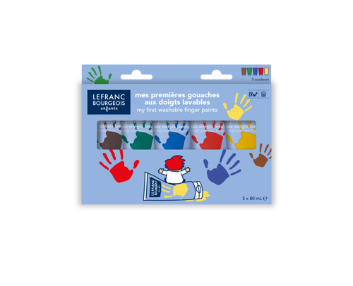 Lefranc Bourgeois Enfants - Tempera A Dito 5x80ml Colori Classici